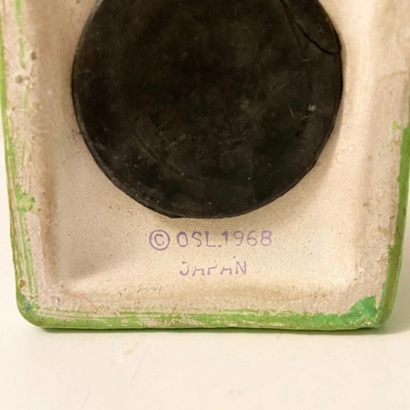 Vintage 1968 OSL Coin Bank Japan Graduating Pink Mouse  7 Inch Tall Figurine - Picture 10 of 16